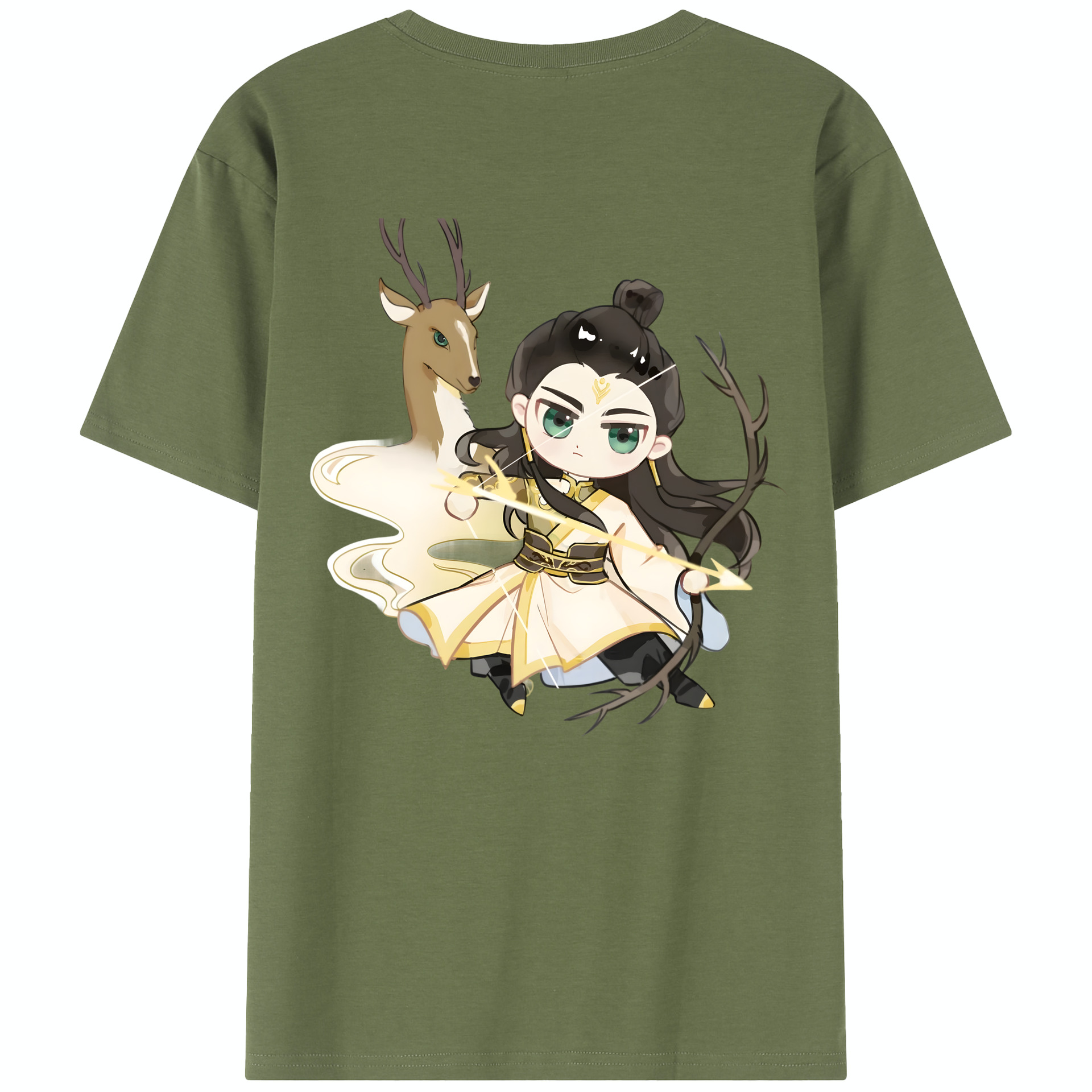 （画像用） Ne Zha 2 ナタ 魔童の大暴れ 綿100％半袖Tシャツ（背面プリント）
